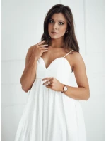 Bavlnené midi šaty ELIENE white FashionStreet EY2444 Bavlnené midi šaty ELIENE white FashionStreet EY2444