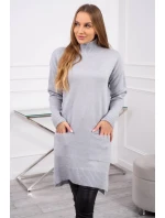 Sveter so stojačikom svetlo šedý
