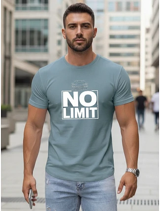 Pánske bavlnené tričko s potlačou No limit petrol FashionStreet NX0129R Pánske bavlnené tričko s potlačou No limit petrol FashionStreet NX0129R