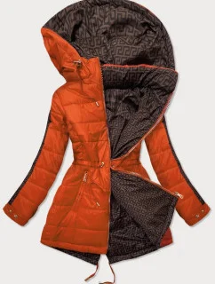 Oranžová obojstranná dámska bunda (W556-1)