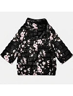Dámska obojstranná bunda Goodlookin 3/4 rukávy čierna/floral (PC-7511-1)