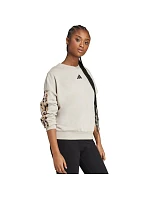 Dámska mikina adidas Animal Print 3-Stripes French Terry Sweatshirt cream JM1836