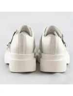 Mokasíny vo farbe ecru s vyššou podrážkou (S860)