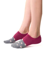 Steven 021 vzorované ponožky farba:bordová/sýrová 060