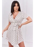 Šaty s bodkami vo farbe ecru