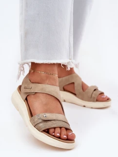 Sandały Damskie Na Koturnie Beżowe Maroriella