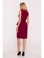S427 Peplum šaty - bordové