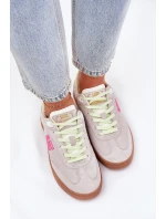 Zamszowe Buty Sportowe Sneakersy Damskie D.Franklin DFSH387005 Zgaszona Biel