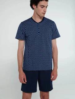 Pyžamo s gombíkovou légou 20670 modré - Vamp