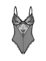 Dámske body Perisia Crotchless Teddy black - Obsessive