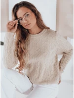 Dámsky sveter BRAVINA beige FashionStreet MY2529 Dámsky sveter BRAVINA beige FashionStreet MY2529