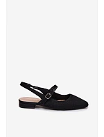 Materiálové Baleríny Dámské S Páskem Černé Selrene