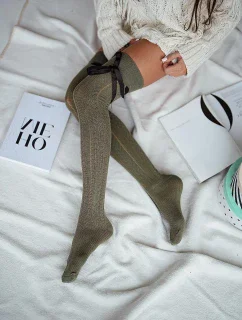 Ponožky Milena 0835-001 Čipkovaná stuha 37-41