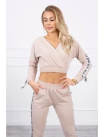 Súprava s ozdobnými stuhami béžová