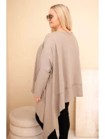 Plus size tunika z bavlny s asymetrickým spodným lemom fango