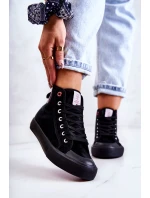 Damskie Wysokie Trampki Cross Jeans JJ2R4055C Czarne