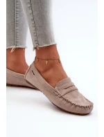 Mokasyny Damskie Z Eko Zamszu Jasnobeżowe Rerceria