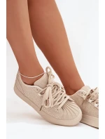 Ozdobené dámské tenisky béžové Calissea