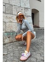 Dámske tenisky s ozdobným kvetom a stuhou Pink Coastelle Dámske tenisky s ozdobným kvetom a stuhou Pink Coastelle