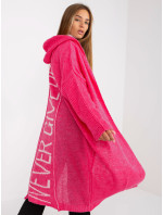 Fluo ružový voľný sveter s nápisom OH BELLA na chrbte