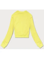Tenká krátka žltá dámska tepláková mikina (8B938-33)