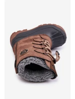 Wysokie Ciepłe Śniegowce Dziecięce Ze Ściągaczem Lee Cooper LCJ-24-44-2842K Brązowe