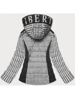 Čierno-biela dámska vzorovaná bunda (W716-1)