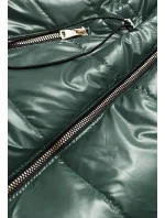 Zelená lesklá vesta s kapucňou (B8130-10) Zelená lesklá vesta s kapucňou (B8130-10)