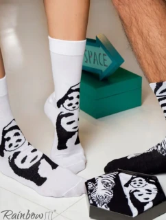 Skarpetki Rainbow Socks W Motywy Zwierzęce Zebra Panda  Czarno-Białe 2 Pary
