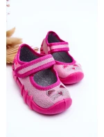 Papcie Baleriny Błyszczące Kotki Befado 109P235 Różowe