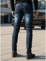Modré pánske nohavice FashionStreet UX3804
