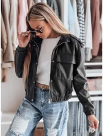 Dámska krátka oversized bomber bunda MOTORES black FashionStreet TY4799