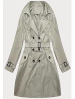 Tmavobéžový klasický kabát s dĺžkou do polovice stehien (2696#-5) Tmavobéžový klasický kabát s dĺžkou do polovice stehien (2696#-5)