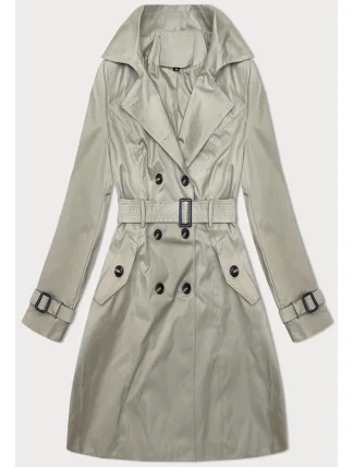 Tmavobéžový klasický kabát s dĺžkou do polovice stehien (2696#-5) Tmavobéžový klasický kabát s dĺžkou do polovice stehien (2696#-5)