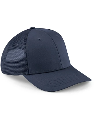 Beechfield B 646 6-panelová čiapka s šiltom „Urbanwear Trucker“ 53.0646 tmavomodrá