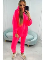 Zateplená sada s mikinou s kapucňou ružová neónová Zateplená sada s mikinou s kapucňou ružová neónová