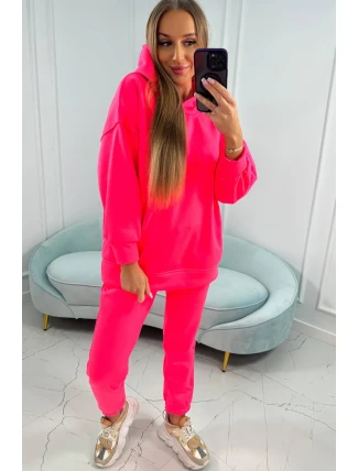 Zateplená sada s mikinou s kapucňou ružová neónová Zateplená sada s mikinou s kapucňou ružová neónová