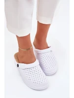 Piankowe Klapki Chodaki Damskie Białe Faylina