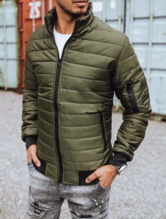 Pánska prechodná prešívaná zelená bunda FashionStreet TX3408z