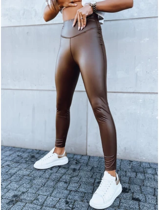 Dámske voskované legíny JEWELS hnedé FashionStreet UY1702