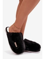 Kožešinové dámské pantofle černé Belinna