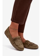 Dámské mokasíny s třásněmi zelené Janelisse