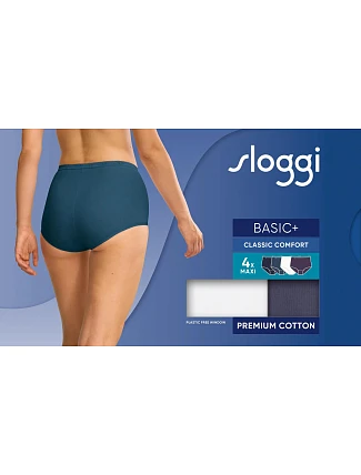 sloggi Basic+ Maxi C4P – biela / modrá – SLOGGI biela / modrá – SLOGGI sloggi Basic+ Maxi C4P – biela / modrá – SLOGGI biela / modrá – SLOGGI