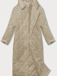 Dámsky oversize kabát béžový (5M3177-62)