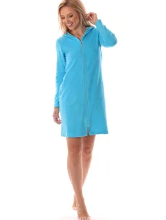 Dámsky župan Bari s kapucňou 3864 blue atoll - Vestis