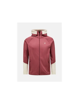 Pánska mikina PEAK PERFORMANCE M Rider Essentials Midlayer Zip Hood, červená Pánska mikina PEAK PERFORMANCE M Rider Essentials Midlayer Zip Hood, červená