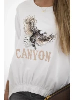 Dámska blúzka s orlom a nápisom Canyon biela