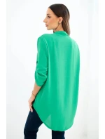 Blúzka s dlhšou zadnou časťou zelená