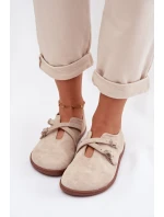 Kožené semišové dámské polobotky Zazoo N1271 světle béžové Kožené semišové dámské polobotky Zazoo N1271 světle béžové