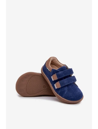 Kožené Dětské Polobotky Barefoot S Odrazkami Bartek 8600366 Tmavě Modré